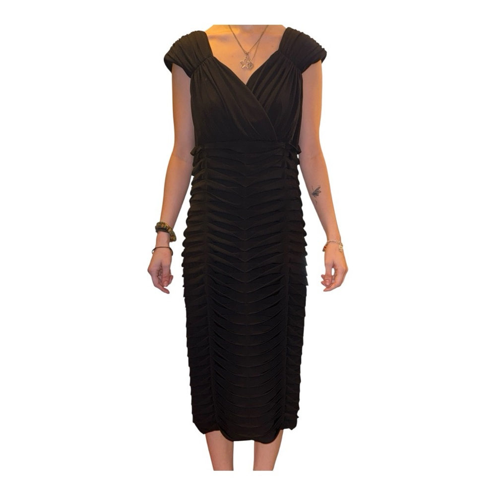 Jax Black Ruched Midi Dress